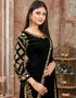 Black Art Silk Patiyala Suit Closure View