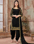 Black Art Silk Patiyala Suit