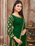 Bottle Green Art Silk Patiyala Suit Closure View