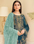 Rama Pant style Suit Georgette Salwar Kameez in Sequins Embroidery & Lace Work Closure View