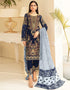 Blue Pant style Suit Georgette Salwar Kameez in Sequins Embroidery & Lace Work