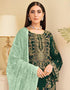 Green Pant style Suit Georgette Salwar Kameez in Sequins Embroidery & Lace Work Closure View