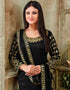 Black Art Silk Patiyala Suit Closure View
