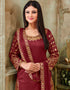 Maroon Art Silk Patiyala Suit Closure View