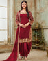 Maroon Art Silk Patiyala Suit