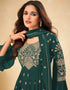 Green Palazzo style Suit Faux Georgette Salwar Kameez in Heavy Sequins Embroidery & Lace Work Closure View