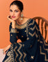Black Anarkali style Anarkali Semi-Stitched Suits Salwar Kameez in Embroidery, Sequins & Lace Work Closure View Embroidery