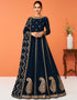 Black Anarkali style Anarkali Semi-Stitched Suits Salwar Kameez in Embroidery, Sequins & Lace Work
