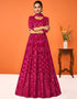 Magenta Anarkali style Anarkali Semi-Stitched Suits Salwar Kameez in Embroidery, Sequins & Lace Work