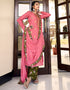 Dusty Pink Pant style Suit Pure Silk Jacquard Salwar Kameez in Khatli Work, Embroidery, Digital Print & Lace Work