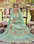 trendy shadow green fox gorgette designer party wear salwar suit with shadow green fox gorgette ie-943 Back View