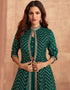 Green Lehenga style Suit Readymade Lehenga Choli With Jacket Salwar Kameez in Heavy Embroidery, Sequins & Lace Work Closure View