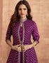 Purple Lehenga style Suit Readymade Lehenga Choli With Jacket Salwar Kameez in Heavy Embroidery, Sequins & Lace Work Closure View