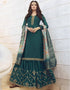 Muslin Satin Georgette Teal Straight Suit Lehenga Bottom