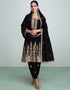 Exquisite Classic Premium Salwar Suit Black Premium Silk Pant Suit Back View