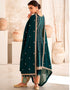 Treding Party Wear Premium Silk Premium Salwar Suit Bottle Green Premium Silk Pant Suit Close-up View