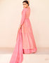 Designer Party Wear Readymade Salwar Suit Pink Premium Silk Lehenga Suit Close-up View
