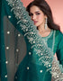 trendy deep teal premium silk heavy designer wedding wear salwar suit with deep teal premium silk ie-9817 Side View