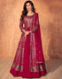 trendy lipstick red real georgette designer party wear readymade salwar suit with lipstick red real georgette ie-9888 Front View