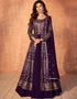 elegant dark purple real georgette designer party wear readymade salwar suit with dark purple real georgette ie-9889 Front View