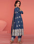 chic bluewood premium silk heavy designer wedding wear salwar suit with bluewood premium silk ie-9898 Close-up View