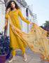 Jam Silk Yellow Straight Suit Pant Bottom