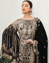 Designer Party Wear Faux Georgett Pakistani Suit Collection Black Faux Georgette Pant Pakistani Suits Close-up View
