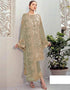 Designer Party Wear Faux Georgett Pakistani Suit Collection Beige Faux Georgette Pant Pakistani Suits Front View