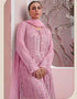 Designer Party Wear Faux Georgett Pakistani Suit Collection Purple Faux Georgette Palazzo Pakistani Suits Close-up View