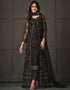 Designer Party Wear Net Pakistani Sui Collection Black Net Pant Pakistani Suits Front View
