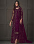 Designer Party Wear Net Pakistani Sui Collection Purple Net Pant Pakistani Suits Front View
