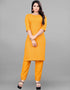 Designer Party Wear Readymade Yellow Rayon Pant Straight Front View