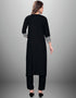 Designer Casual Wear Readymade Black Rayon Pant Straight Close-up View