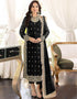Designer Party Wear Faux Georgett Pakistani Suit Collection Black Faux Georgette Pant Pakistani Suits Front View