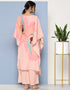 Designer Casual Wear Readymade Pink Crepe Palazzo Straight Close-up View
