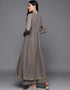 Designer Casual Wear Readymade Grey Georgette Pant Anarkali Close-up View
