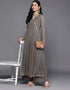 Designer Casual Wear Readymade Grey Georgette Pant Anarkali Back View
