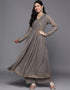 Designer Casual Wear Readymade Grey Georgette Pant Anarkali Front View