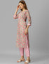 Designer Casual Wear Readymade Pink Cambric Cotton Pant Straight Side View