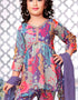 Designer Kidswear Readymade Sharara Suits Blue Faux Georgette Sharara Suit Close-up View