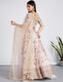 Exclusive Party Wear Heavy Lehenga Choli Collection Cream Organza Lehenga Choli Close-up View