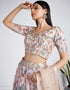 Exclusive Party Wear Heavy Lehenga Choli Collection Cream Organza Lehenga Choli Back View