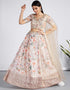 Exclusive Party Wear Heavy Lehenga Choli Collection Cream Organza Lehenga Choli Front View