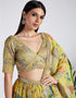 Exclusive Party Wear Heavy Lehenga Choli Collection Yellow Organza Lehenga Choli Back View