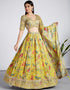Exclusive Party Wear Heavy Lehenga Choli Collection Yellow Organza Lehenga Choli Front View