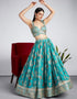 Exclusive Party Wear Heavy Lehenga Choli Collection Sea Green Organza Lehenga Choli Back View