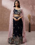Exclusive Party Wear Heavy Lehenga Choli Collection Pink Georgette Lehenga Choli Front View