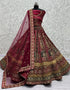 Traditional Wedding Wear Heavy Net Lehenga Choli Collection Pink Velvet Lehenga Choli Front View