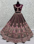 Traditional Wedding Wear Heavy Net Lehenga Choli Collection Purple Velvet Lehenga Choli Close-up View