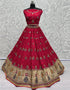 Designer Wedding Wear Heavy Net Lehenga Choli Collection Pink Gadhawal Silk Lehenga Choli Close-up View
